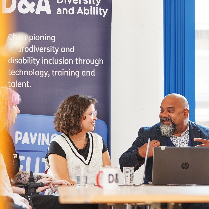 The team from Diversity and Ability sat at a table